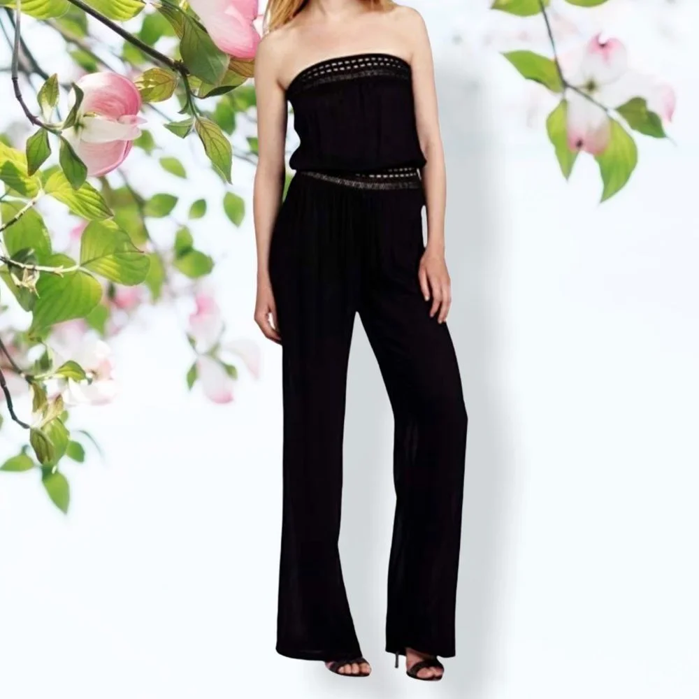 EIGHT Sixty Strapless Jumpsuit Size Medium - Picture 1 of 6